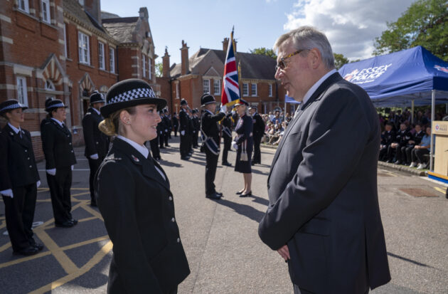 Roger Hirst, PFCC Essex, at Passing Out Parade, HQ, Chelmsford on Friday 5th Sept 2025