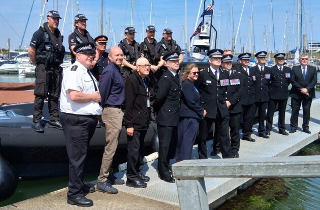 Roger Hirst and crew launch new Marine Unit boat Toby Speller