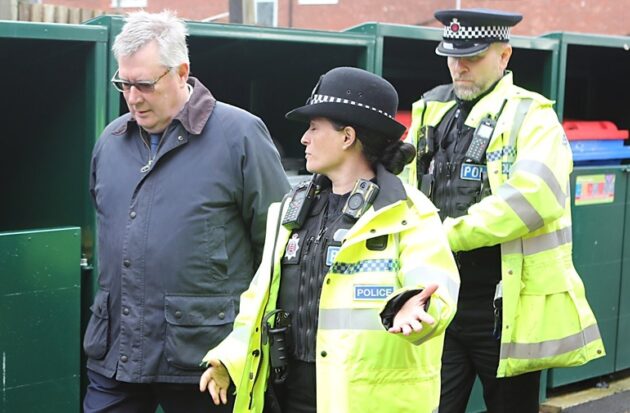 Roger Hirst with police on patrol