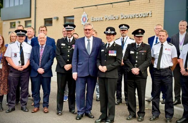 Roger Hirst and a group outside the new Harwich Police Station