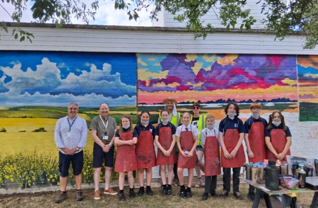 Murals in Promenade Park with pupils from Plume Academy