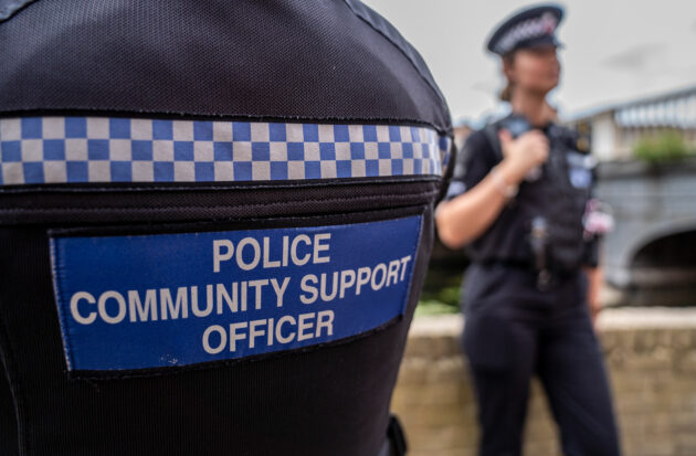 PCSO showing back of officer