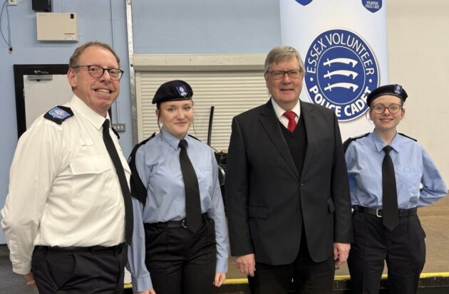 Roger Hirst with Police Cadets in Chelmsford