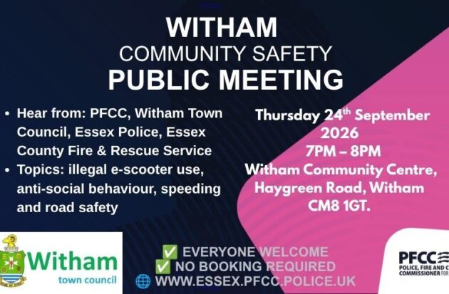 Witham public meeting poster for Sept 26