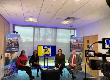 From left to right, Jillo Ntim, Janelle Ndlovu, Jane Gardner and Roger Hirst at the PFCC Live Access event