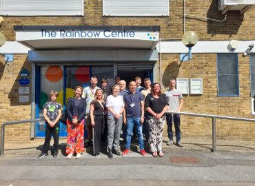 Rainbow Services Team and VVU outside the centre
